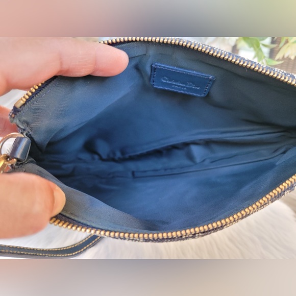 DIOR Monogram Mini Saddle Pochette Navy - Picture 8 of 16
